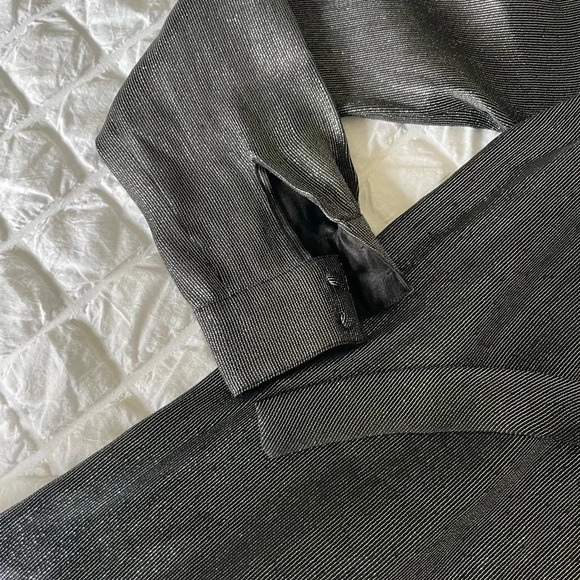 Maje black metallic button down collar blouse - Picture 6 of 9